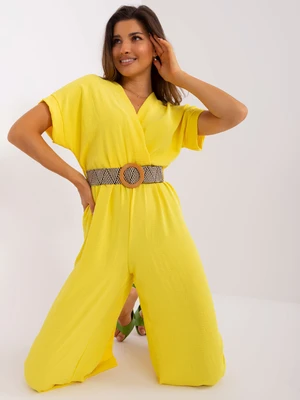 Yellow short sleeve jumpsuit