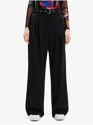 Black Wide Trousers Desigual Otto - Women