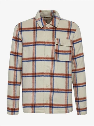 Cream Men's Plaid Shirt Blend - Men