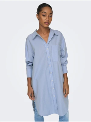 Light blue ladies striped long shirt ONLY Mathilde - Women