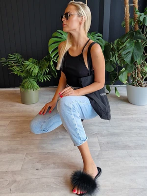 Black crop top Och Bella on straps Och Bella