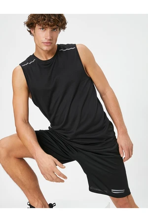 Koton Sports Shorts Tie Waist, Reflector Detailed.