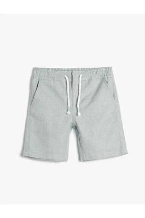 Koton Linen Shorts with Tie Waist Elasticated Pockets