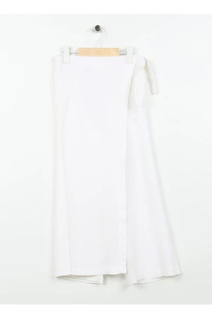 Koton Normal Waist Wide Leg White Girls' Pants 3skg40030aw