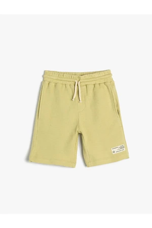 Koton Cotton Shorts with Tie Waist, Pockets.