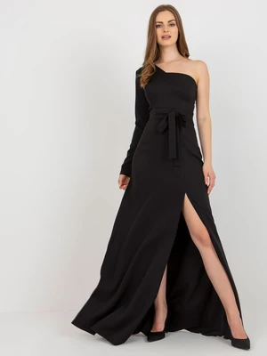 Black flowing evening dress