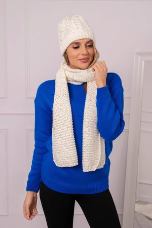 Ladies set with scarf Dominika K361 ecru