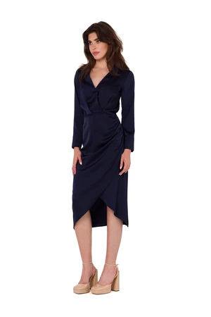 Makover Woman's Dress K172 Navy Blue