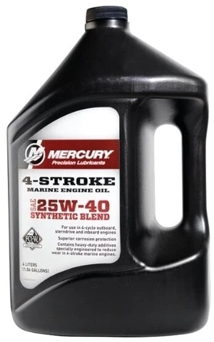 Mercury 4-Stroke Marine Engine Oil Synthetic Blend 25W-40 4 L Olej do silników zaburtowych, olej do silników stacjonarnych