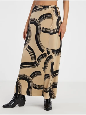 Beige women's patterned wrap maxi skirt AWARE by VERO MODA Gu - Women's