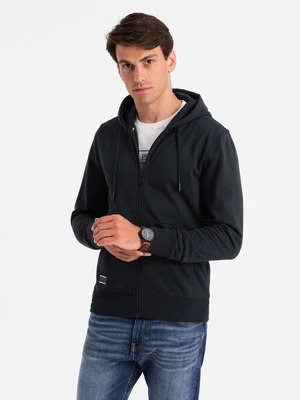 Ombre Men's unbuttoned cotton BASIC sweatshirt - black