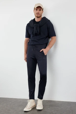 Trendyol Black Slim/Slim Fit Zipper Pocket Sports Sweatpants