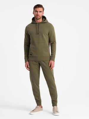 Ombre Men's BASIC cotton tracksuit set kangaroo sweatshirt + joggers