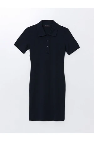 LC Waikiki LCW Shirt Collar Straight Short Sleeve Women Dress