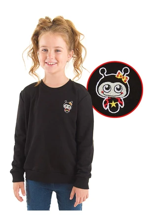 Denokids Ladybug Girl's Black Sweatshirt