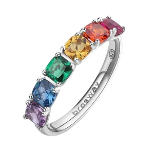 Brosway Slušivý stříbrný prsten Fancy Joyful Rainbow FJR07 54 mm