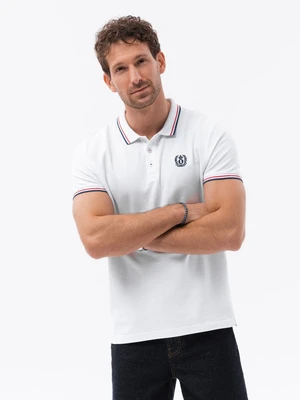 Ombre Men's polo shirt with contrast trim