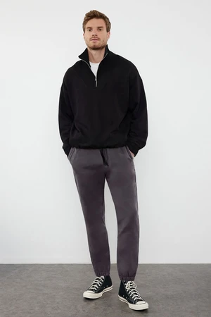 Trendyol Smoked Regular/Normal Cut Label Detailed Sweatpants