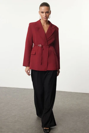 Trendyol Burgundy Accessory Detailed Blazer Jacket