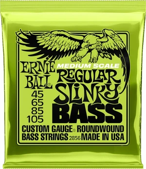 Ernie Ball 2856 Regular Slinky Nickel Wound Medium Scale Bass Strings 45-105 Struny pre basgitaru