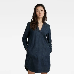 G-STAR Dress - Millery V neck shirt dress ls blue