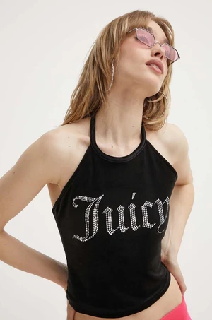 Velurový top Juicy Couture černá barva, JCWC122002