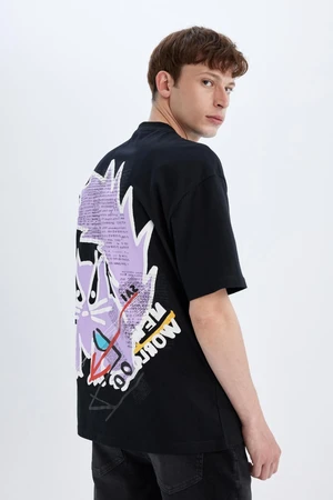 DEFACTO Comfort Fit Crew Neck Back Printed Short Sleeve T-Shirt