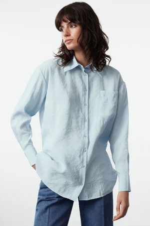 Trendyol Light Blue Tencel Woven Shirt