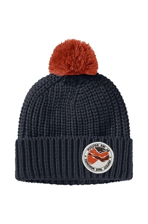 Dětská čepice Jack Wolfskin POMPOM BADGE tmavomodrá barva