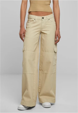 Women's low-waisted cargo denim offwhite raw