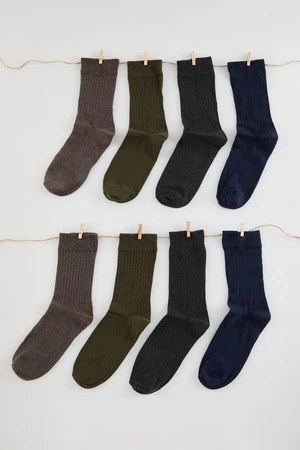 Trendyol Multi-Colored Unisex 8-Pack Cotton Melange Sock-Long Socks