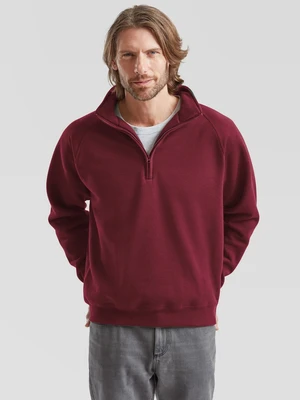 Burgundy men's sweatshirt Zip Neck Sweat Fruit of the Loom