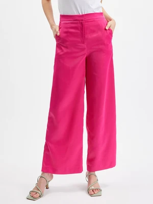 Orsay Pink Ladies Wide Shortened Pants - Women