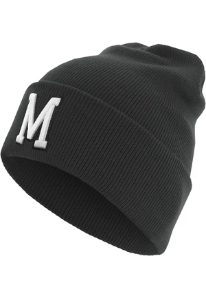 Knitted hat with letter cuff M