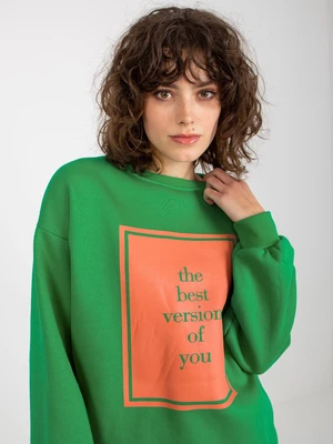 Green oversized sweatshirt with print