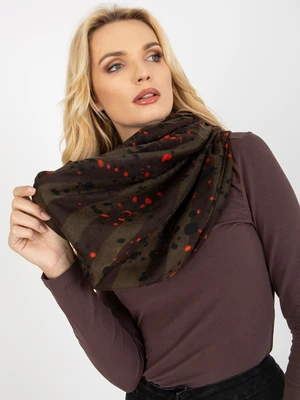 Khaki women's scarf with print