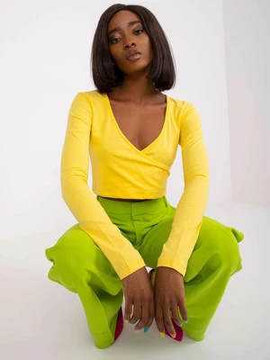 Yellow short cotton blouse Paola RUE PARIS