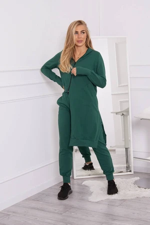 Set of sweatshirt with long side dark green