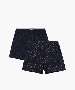 Men's loose boxers ATLANTIC 2Pack - dark blue with pattern