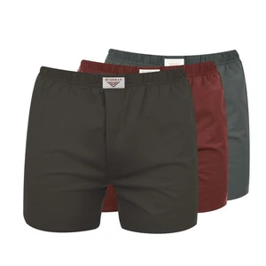 Bushman trenýrky Nicolas 3Pack dark brown/burgundy/grey XXL