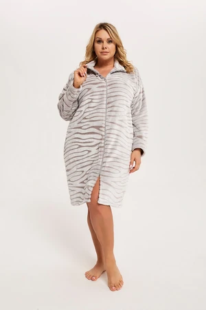 Meru women's bathrobe with long sleeves - grey