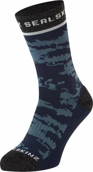 Sealskinz Reepham Mid Length Jacquard Active Sock Navy/Grey/Cream S/M Fahrradsocken