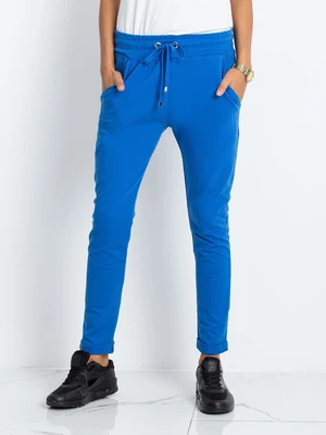 Women's blue cotton sweatpants