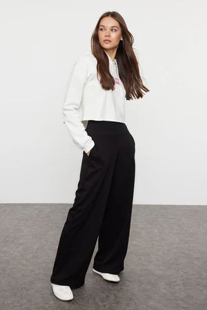 Trendyol Black Slim Extra High Waist Wide Leg/Wide Cut Trousers