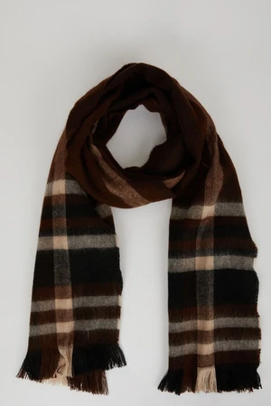 DEFACTO Men's Plaid Woven Scarf