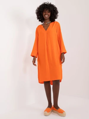 Orange plain summer dress SUBLEVEL