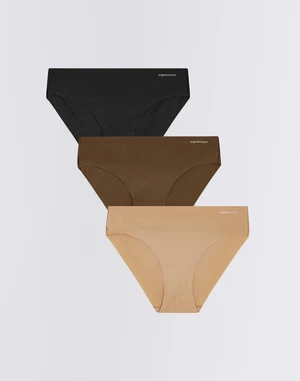 Organic Basics Naked Rib Briefs 3-pack Black / Walnut / Hazelnut S