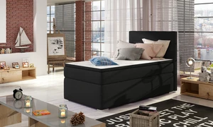 Moderní box spring postel Radka 90x200, černá Roh: Orientace rohu Levý roh