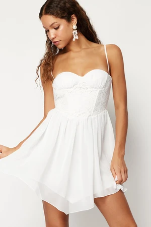 Trendyol Bridal White A-Line Woven Lace Short Dress