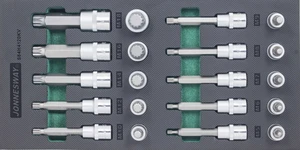 Modul pěnový - zástrčné hlavice XZN 1/2", M5 - M18, 20 ks - JONNESWAY S64H4120KV